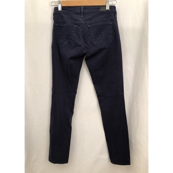 AG The Stilt Cigarette Leg Skinny Jeans Navy Blue Stretch Midrise Size 24 R - Picture 2 of 9